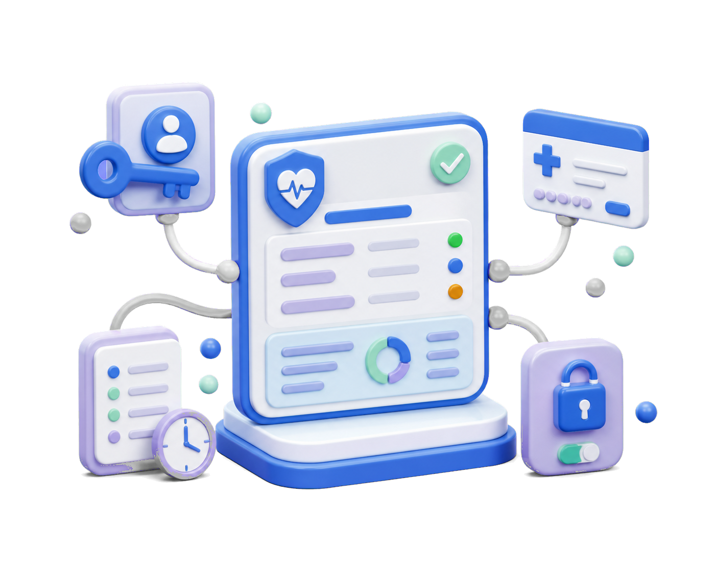 Protected eligibility result connected to organization access, card intake, history, and security controls